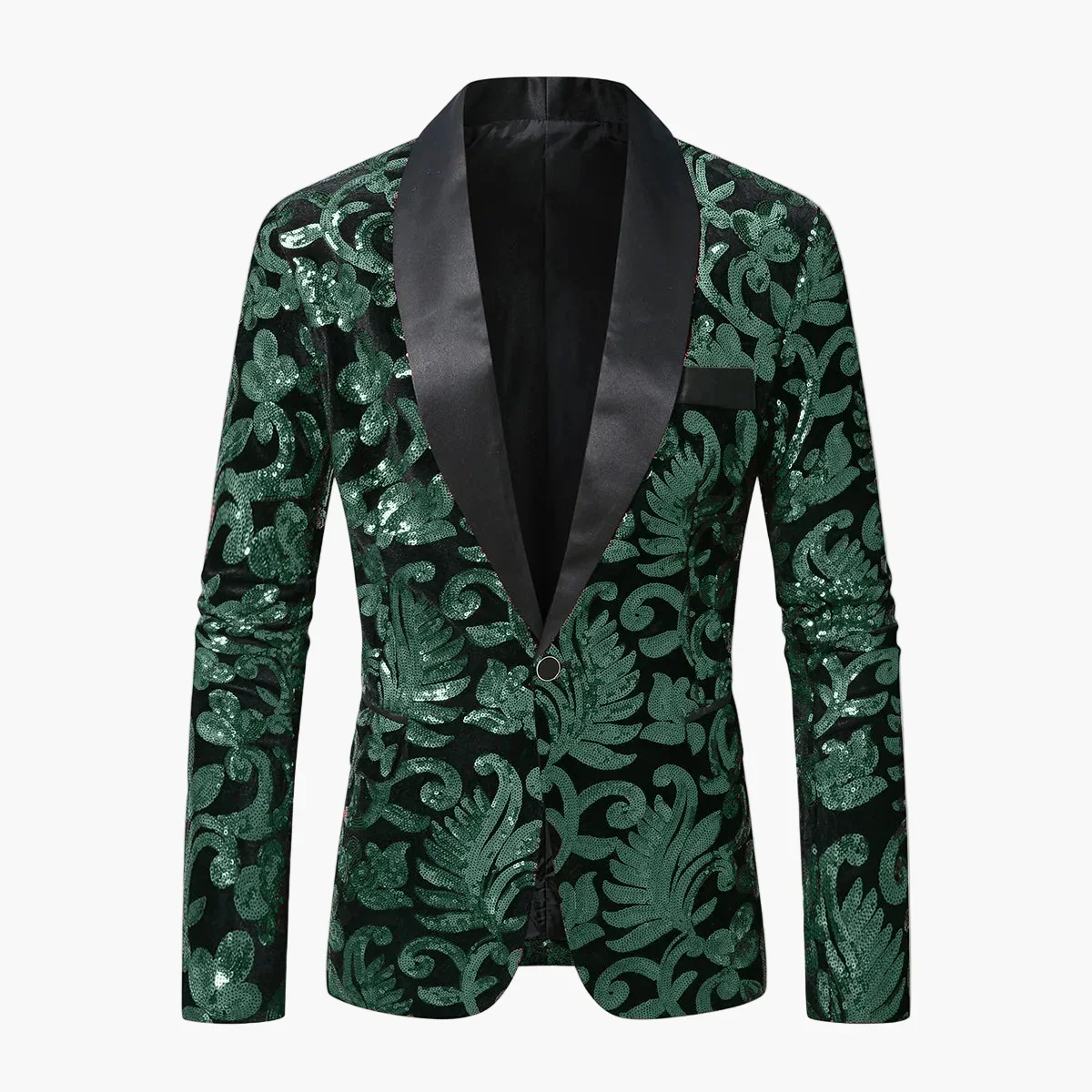 Veste de soirée homme style smoking à motifs brodés, idéale pour événements élégants et fêtes - Image 2