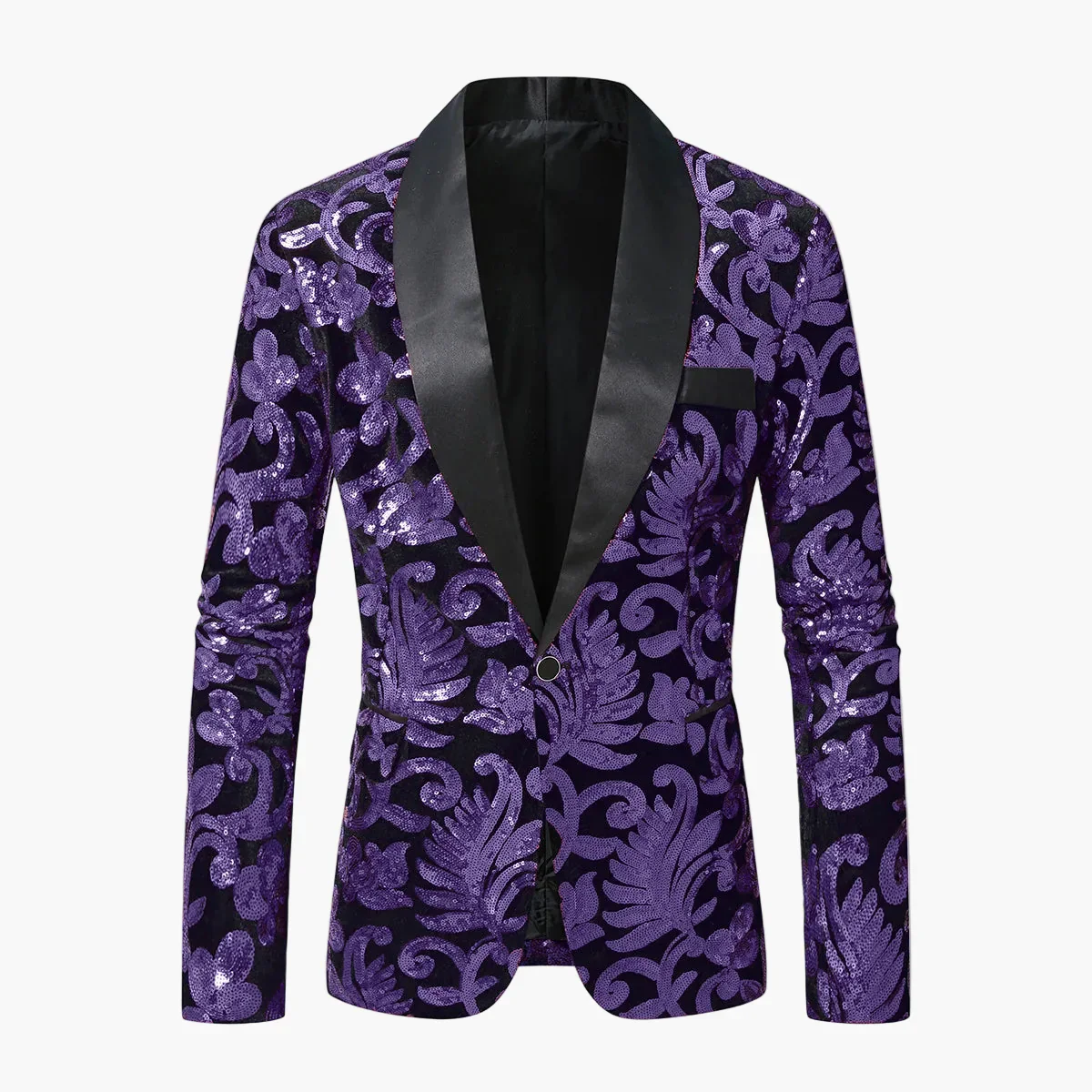 Veste de soirée homme style smoking à motifs brodés, idéale pour événements élégants et fêtes - Image 3