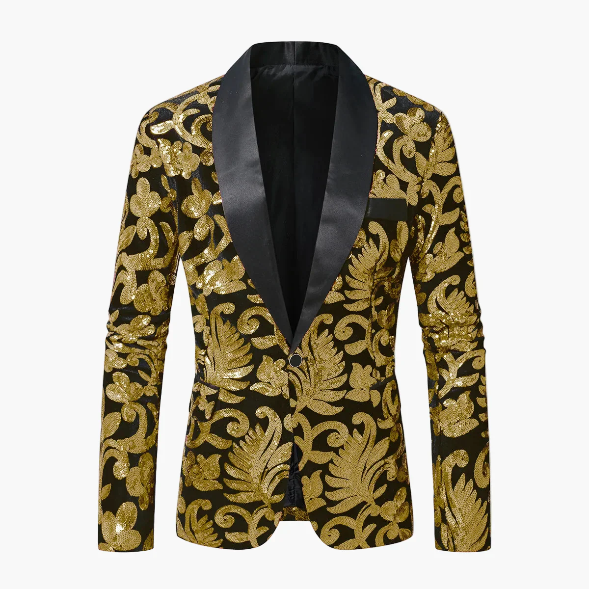 Veste de soirée homme style smoking à motifs brodés, idéale pour événements élégants et fêtes - Image 5