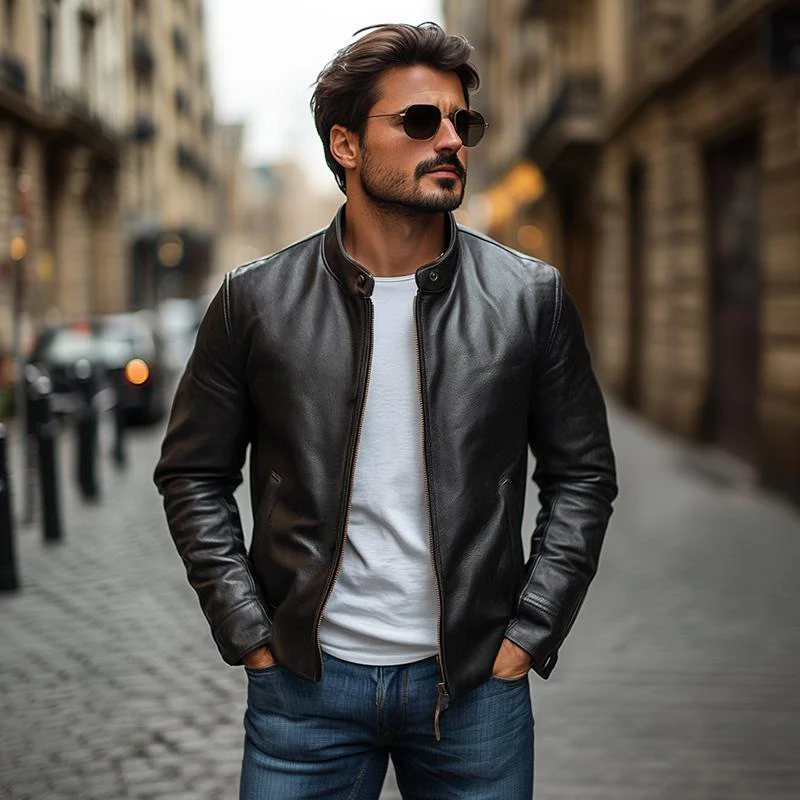 Veste de style motard élégante pour homme – Look urbain et raffiné - Image 3