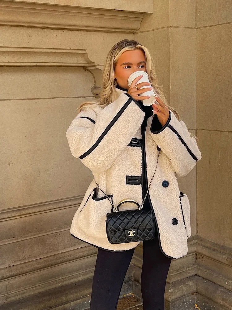 Veste Surdimensionnée Femme Style Urbain Élégant pour Automne et Hiver - Image 4