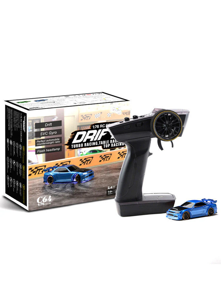 Voiture RC Drift 1:76 pour adultes et adolescents – Modèle C64, style turbo, idéale pour course sur table et drift - Image 5