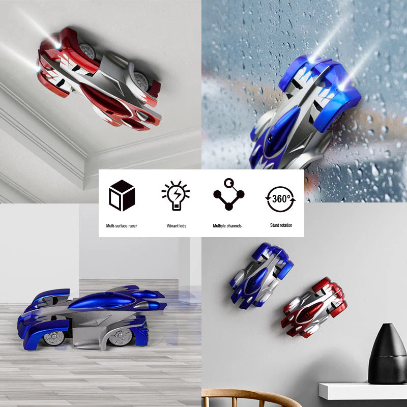 Voiture télécommandée murale pour enfants et adultes – Cascade, rotation 360°, LED, jouet interactif - Image 2